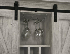 Claremont Sliding Door Bar Cabinet with Lower Shelf Grey Driftwood - 183038