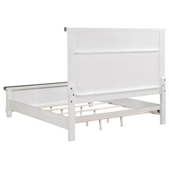 Lilith Wood Eastern King Panel Bed Distressed White - 224471KE