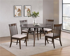 Everton Round 53-inch Wood Dining Table Walnut - 108891