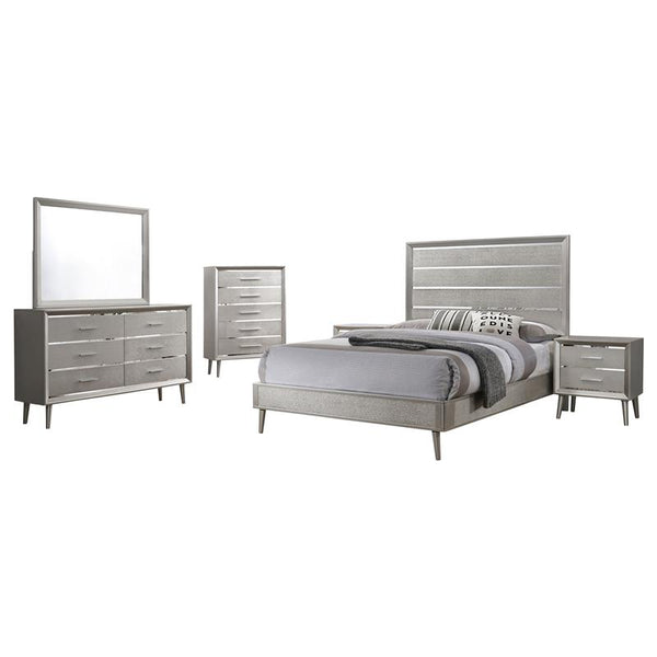 Ramon 5-piece Eastern King Bedroom Set Metallic Sterling - 222701KE-S5