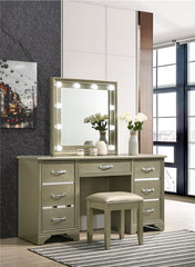 Beaumont Upholstered Vanity Stool Champagne Gold and Champagne - 205297STL