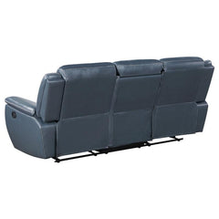 Sloane 3-piece Upholstered Reclining Sofa Set Blue - 610271-S3