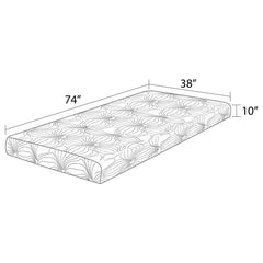 Key 10" Twin Memory Foam Mattress White - 350064T