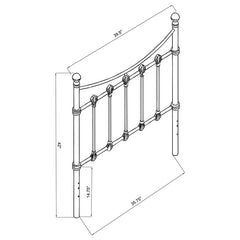 Marie Metal Twin Open Frame Headboard White - 450101T