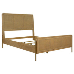Arini Rattan Queen Panel Bed Sand Wash and Natural Cane - 224300Q