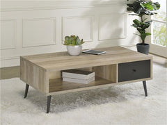 Welsh 1-drawer Engineered Wood Coffee Table Antique Pine - 701038