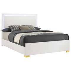 Marceline Wood Full LED Panel Bed White - 222931F
