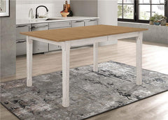 Kirby Rectangular Dining Table with Butterfly Leaf Natural and Rustic Off White - 192691