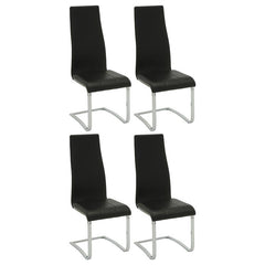 Montclair High Back Dining Chairs Black and Chrome (Set of 4) - 100515BLK