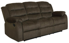 Rodman 3-piece Upholstered Reclining Sofa Set Olive Brown - 601881-S3
