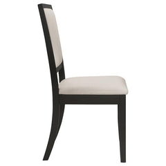 Louise Upholstered Dining Side Chairs Black and Cream (Set of 2) - 101562
