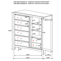 Phoenix 6-drawer Door Chest Deep Cappuccino - 200420