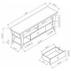 Anita 1-drawer Engineered Wood 60" TV Stand Cappuccino - 700497