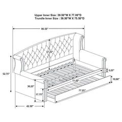 Scarlett Upholstered Twin Daybed with Trundle Black - 300642