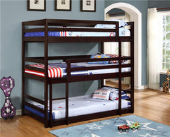 Sandler Wood Twin Triple Bunk Bed Cappuccino - 400302