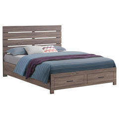 Brantford Wood Eastern King Panel Bed Barrel Oak - 207040KE