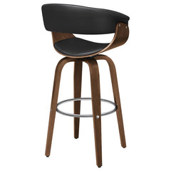 Zion Upholstered Swivel Bar Stool Walnut and Black - 100205