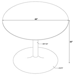 Bartole Round Dining Table White and Matte Black - 108020