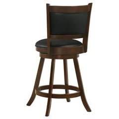 Broxton Upholstered Swivel Counter Height Stools Chestnut and Black (Set of 2) - 101919
