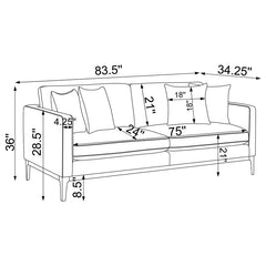 Apperson Upholstered Track Arm Sofa Light Grey - 508681