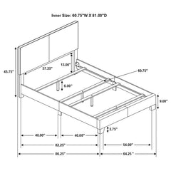 Dorian Upholstered Queen Panel Bed Grey - 300763Q