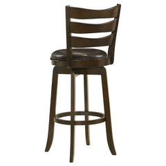 Murphy Ladder Back Pub Height Swivel Bar Stool Dark Cherry and Brown - 181369
