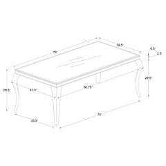 Carone 5-piece 81" Rectangular Dining Set Ink Blue and Chrome - 115081-S5B