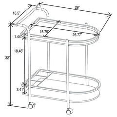 Desiree 2-tier Bar Cart with Casters Black - 181376