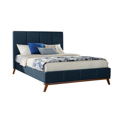 Charity Upholstered Queen Panel Bed Blue - 300626Q