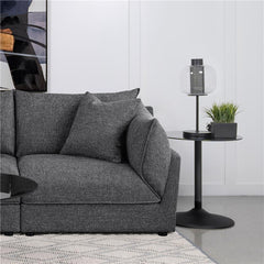 Sasha Upholstered RAF Chair Barely Black - 551684RAF