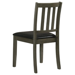 Parkwood 5-piece Dining Set with Square Table and Slat Back Side Chairs Charcoal Grey and Black - 150410