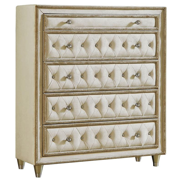 Antonella 5-drawer Bedroom Chest Ivory and Camel - 223525