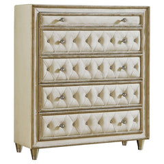 Antonella 5-drawer Bedroom Chest Ivory and Camel - 223525