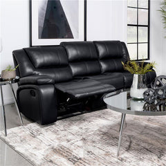 Camila Upholstered Motion Reclining Sofa Black - 610244