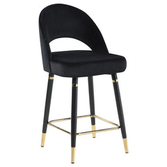 Lindsey Arched Back Upholstered Counter Height Stools Black (Set of 2) - 193569