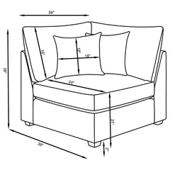 Cambria 5-piece Upholstered Modular Sectional Sofa Grey - 551511-S5A