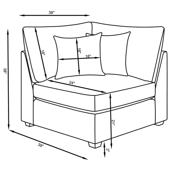 Cambria 4-piece Upholstered Modular Sectional Sofa Grey - 551511-S4B