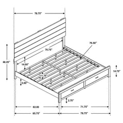 Brantford Wood Eastern King Panel Bed Coastal White - 207050KE