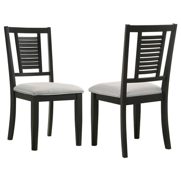 Appleton Ladder Back Dining Side Chair Black Washed and Light Grey (Set of 2) - 110282