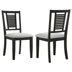 Appleton Ladder Back Dining Side Chair Black Washed and Light Grey (Set of 2) - 110282