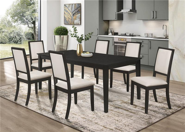 Louise 7-piece Rectangular Dining Set Black and Cream - 101561-S7