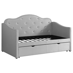Elmore Upholstered Twin Daybed with Trundle Light Grey - 300629