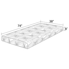 Keegan 8" Twin Memory Foam Mattress White - 350063T