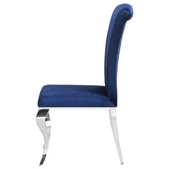 Betty Upholstered Side Chairs Ink Blue and Chrome (Set of 4) - 105077