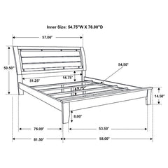 Serenity Wood Full Panel Bed Mod Grey - 215841F