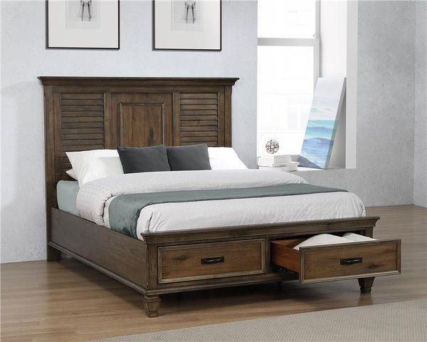 Franco Wood Eastern King Storage Panel Bed Burnished Oak - 200970KE