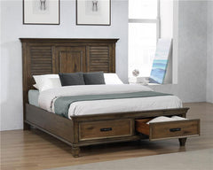 Franco Wood Eastern King Storage Panel Bed Burnished Oak - 200970KE