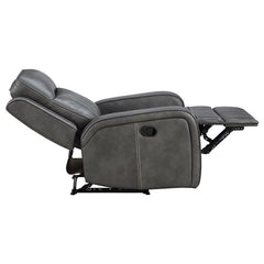 Raelynn Upholstered Track Arm Recliner Grey - 603193