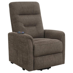 Henrietta Upholstered Power Lift Massage Chair Brown - 609404P