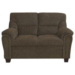 Clementine 3-piece Upholstered Padded Arm Sofa Set Brown - 506571-S3
